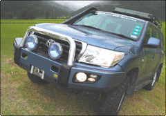 TJM EXPLORER BULL BAR BLACK STEEL & POLISHED ALLOY