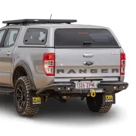 TJM RB6 REAR PROTECTION STEP TOWBAR BLACK STEEL 63MM TUBE