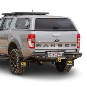 TJM RB6 REAR PROTECTION STEP TOWBAR BLACK STEEL 63MM TUBE