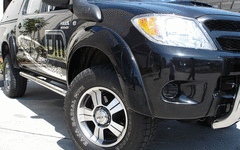 FLARE FRONT DELUXE FIBREGLASS BLACK PAIR