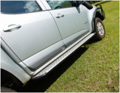 TJM SIDE STEPS MODULAR STEEL SAT BLACK 50MM
