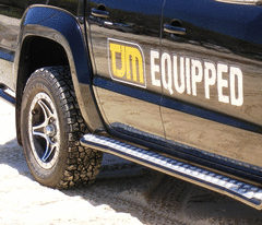 TJM SIDE STEPS MODULAR STEEL SAT BLACK 50MM