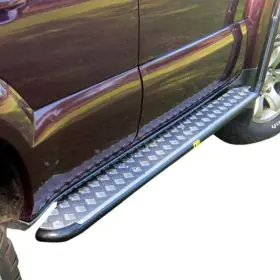 TJM SIDE STEPS MODULAR STEEL SAT BLACK 50MM