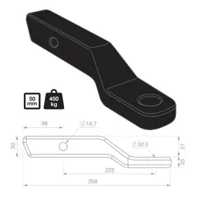 TAG 70MM BALLMOUNT 2INCH DROP