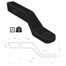 TAG 70MM BALLMOUNT 4INCH DROP